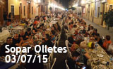 FESTES MAJORS 2015. Sopar d'olletes Festes2015