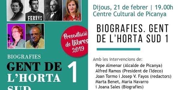 Presentació del llibre "Biografies. Gent de l'Horta Sud"